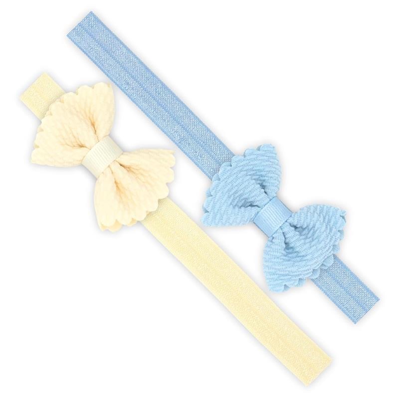 Wee Ones – 2Pk Soft Textured Butterfly Hair Bows on Matching Elastic Band, Tiny