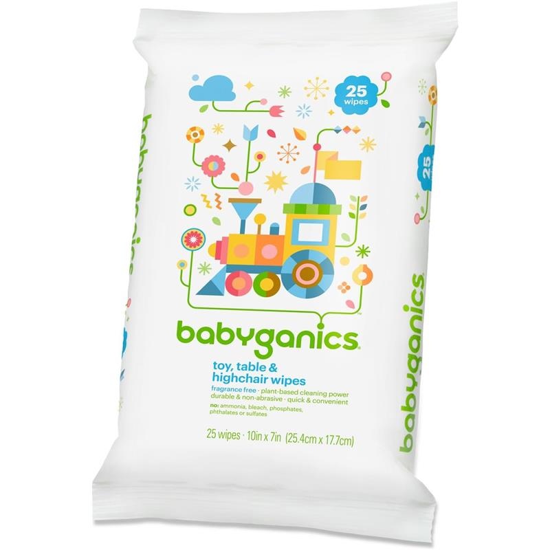 Babyganics – Toy and Table Wipes, 25 Ct