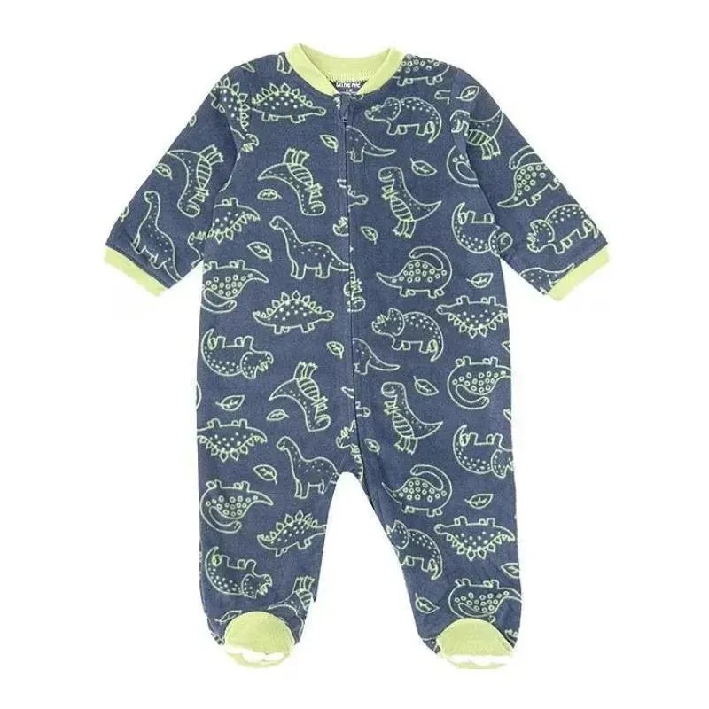 Little Me – Baby Boys Long Sleeve Dinosaur Fleece Footed