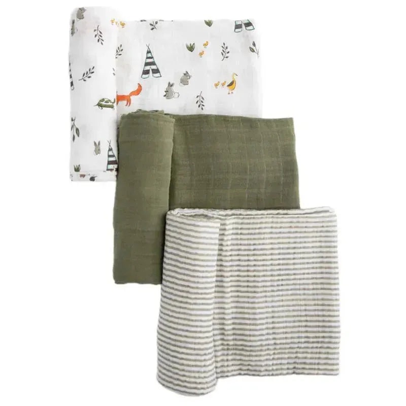 Little Unicorn – 3Pk Cotton Muslin Swaddle, Forest Friends 2