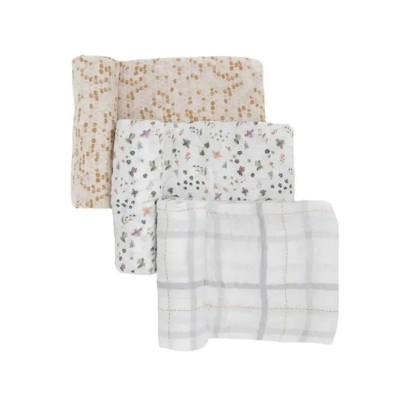 Little Unicorn – 3Pk Cotton Muslin Swaddle, Garden Bees