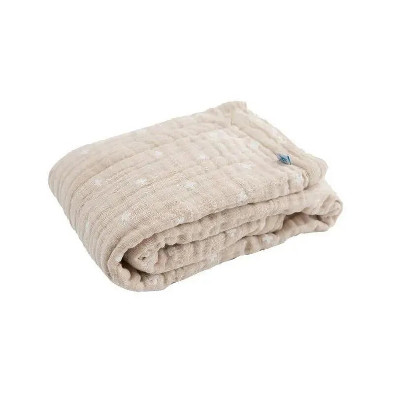 Little Unicorn – Cotton Muslin Baby Quilt, Taupe Cross
