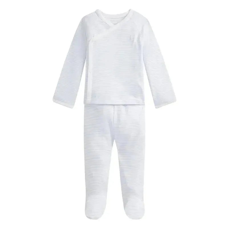 Polo Ralph Lauren Baby – Boy Long-Sleeve Organic Cotton Interlock Knit Pant Set, Beryl Blue/White