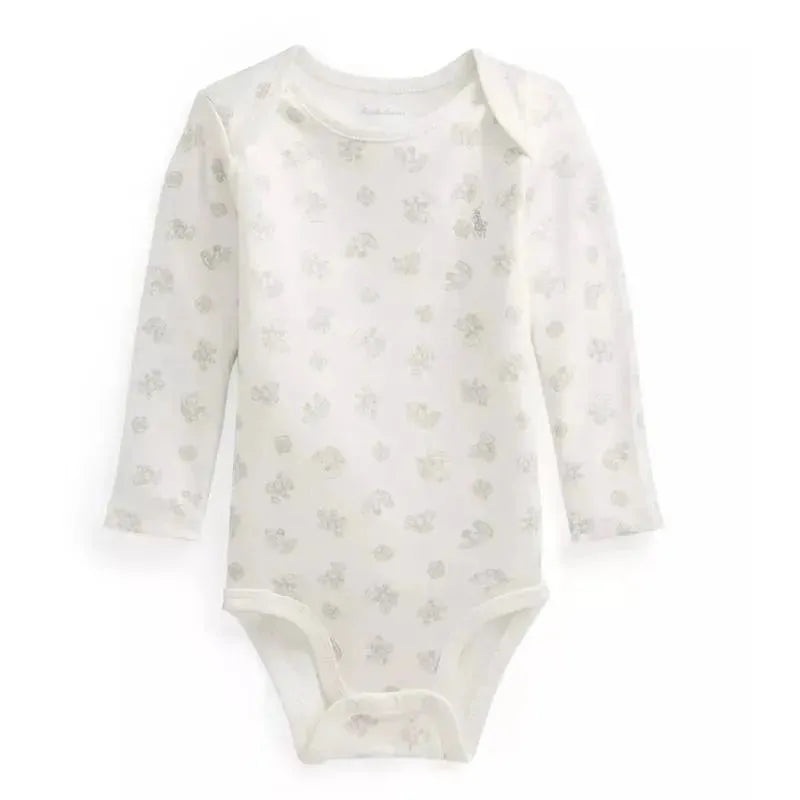 Polo Ralph Lauren Baby – Long-Sleeve Organic Cotton Interlock Knit Bodysuit, Grey