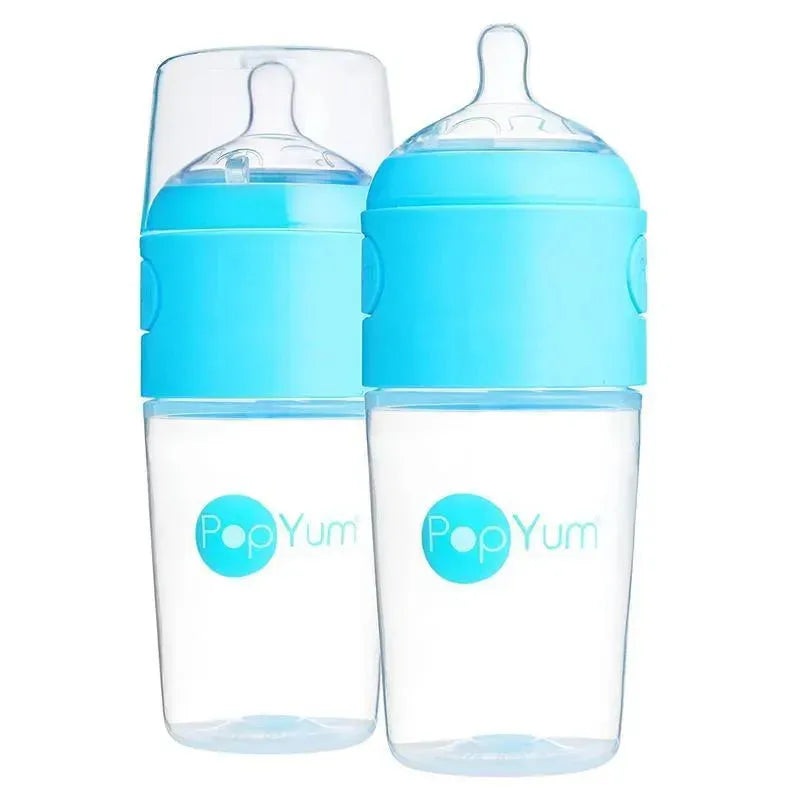 Popyum – 2Pk Anti-Colic Formula Making Baby Bottle 9Oz, Sky Blue