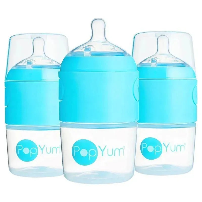 Popyum – 3Pk Anti-Colic Formula Making Baby Bottle 5 Oz, Sky Blue