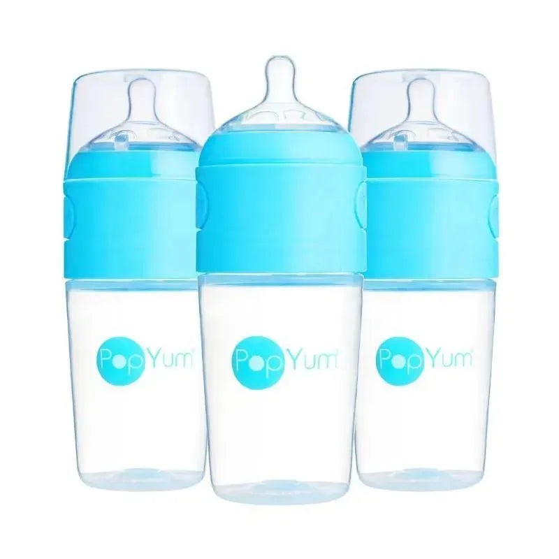 Popyum – 3Pk Anti-Colic Formula Making Baby Bottle 9 Oz, Sky Blue