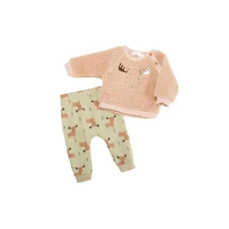 Rene Rofe – 2Pk Baby Girl Moose Sherpa Set, Brown