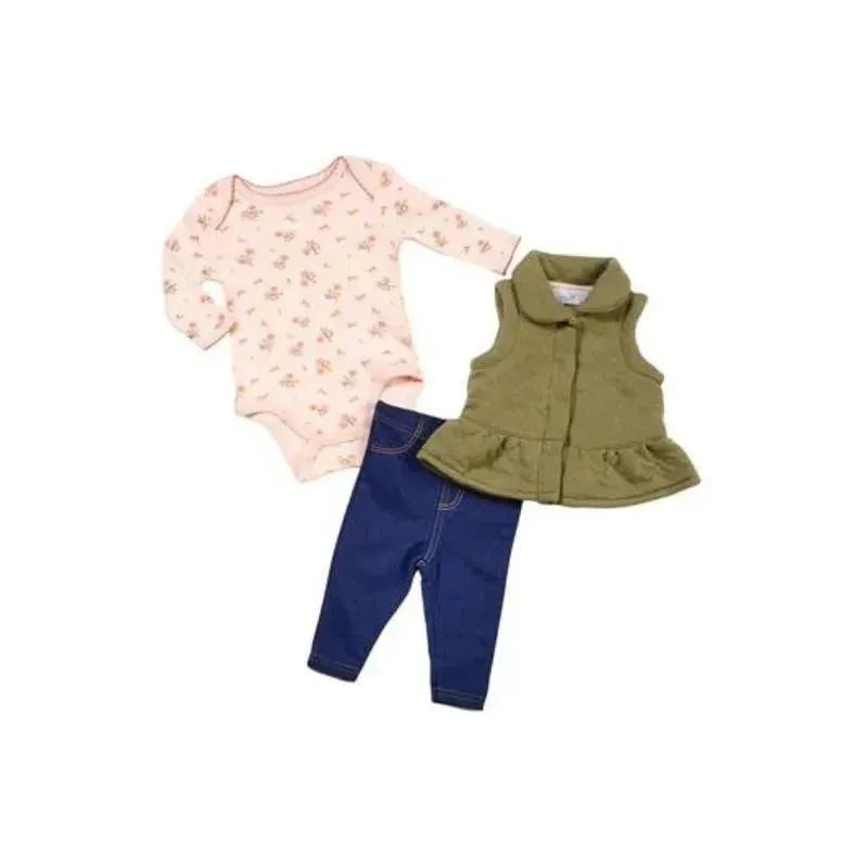 Rene Rofe – 3Pk Baby Girl Floral Quilted Vest Set