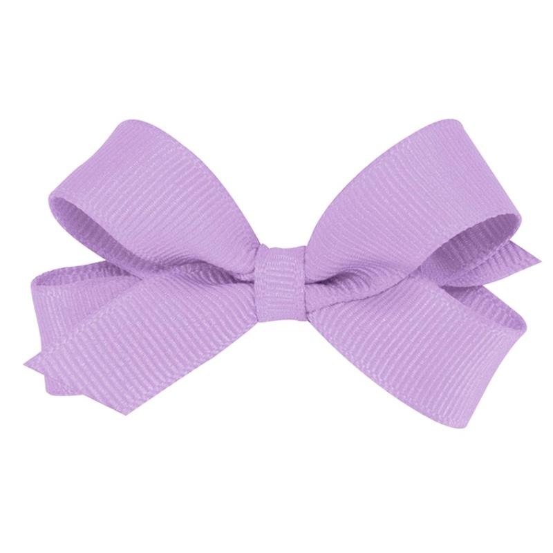 Wee Ones – Classic Grosgrain Hair Bows on a WeeStay No-Slip Hair Clip, Tiny, Light Orchid