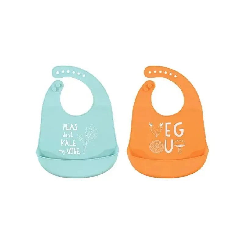 Baby Vision – 2Pk Hudson Baby Unisex Silicone Bibs, Kale