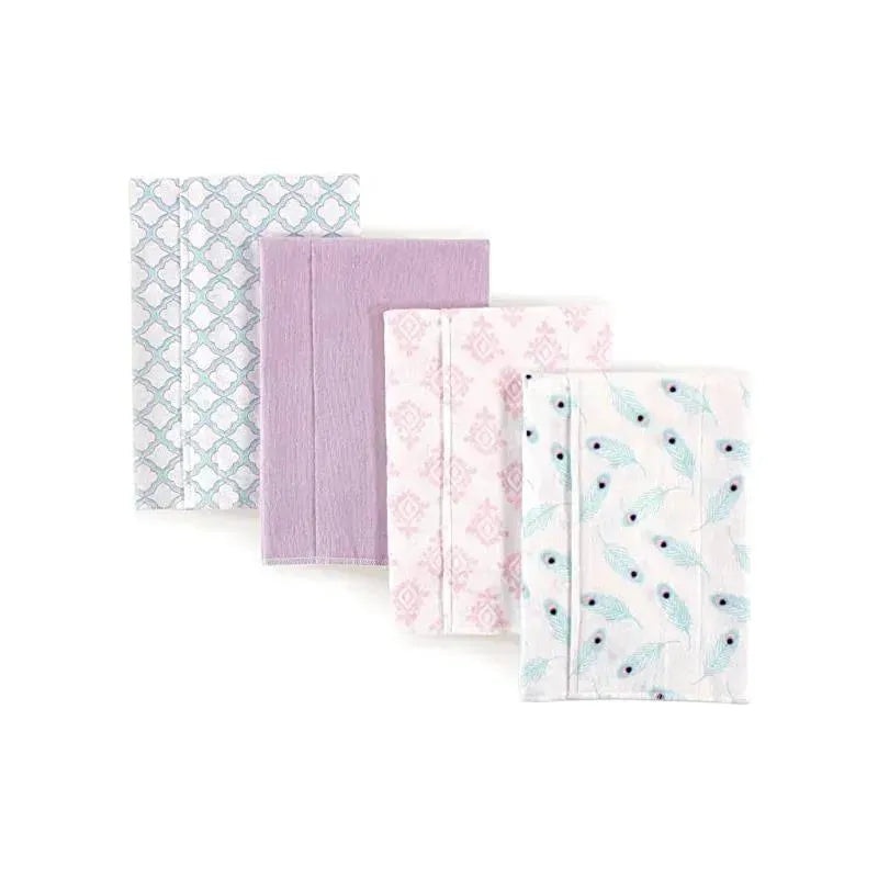 Baby Vision – 4Pk Hudson Baby Unisex Baby Cotton Flannel Burp Cloths, Feather