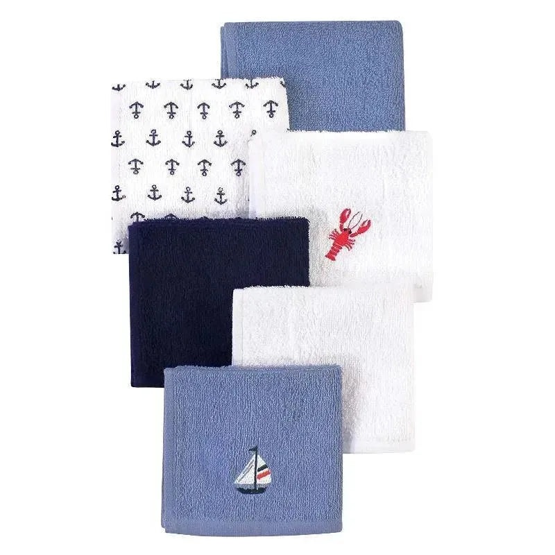 Baby Vision – 6Pk Hudson Baby Unisex Baby Super Soft Cotton Washcloths, Lobster