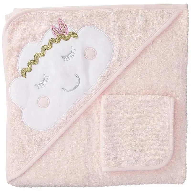 Baby Vision – Hudson Baby Cotton Hooded Towel and Washcloth, Boho Cloud