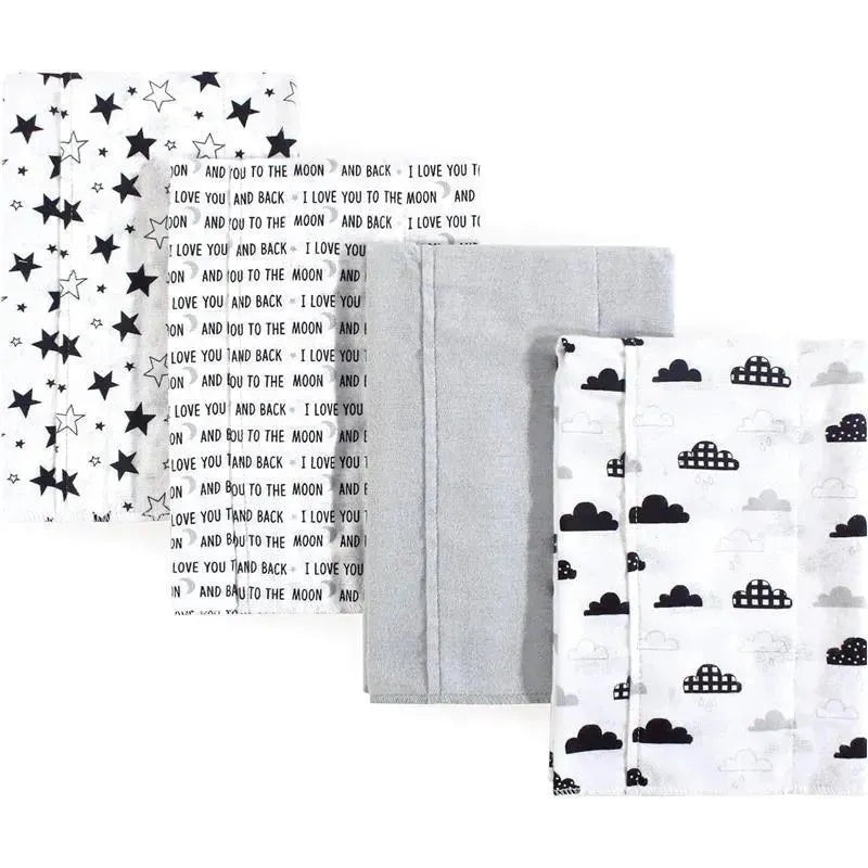Baby Vision – Hudson Baby Unisex Baby Cotton Flannel Burp Cloths, Moon and Back