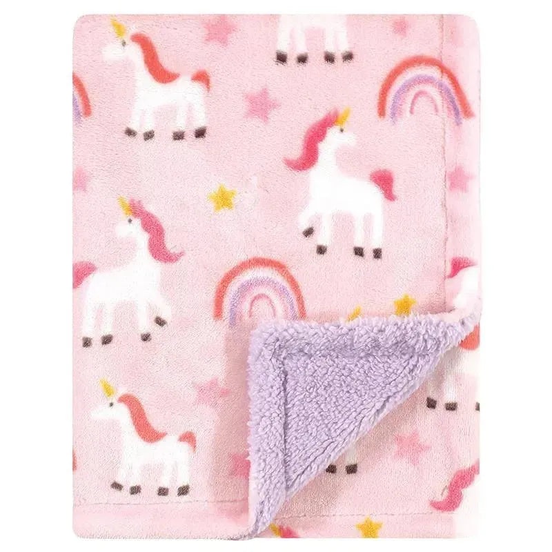 Baby Vision – Luvable Friends Unisex Baby Plush Blanket with Sherpa Back, Unicorn