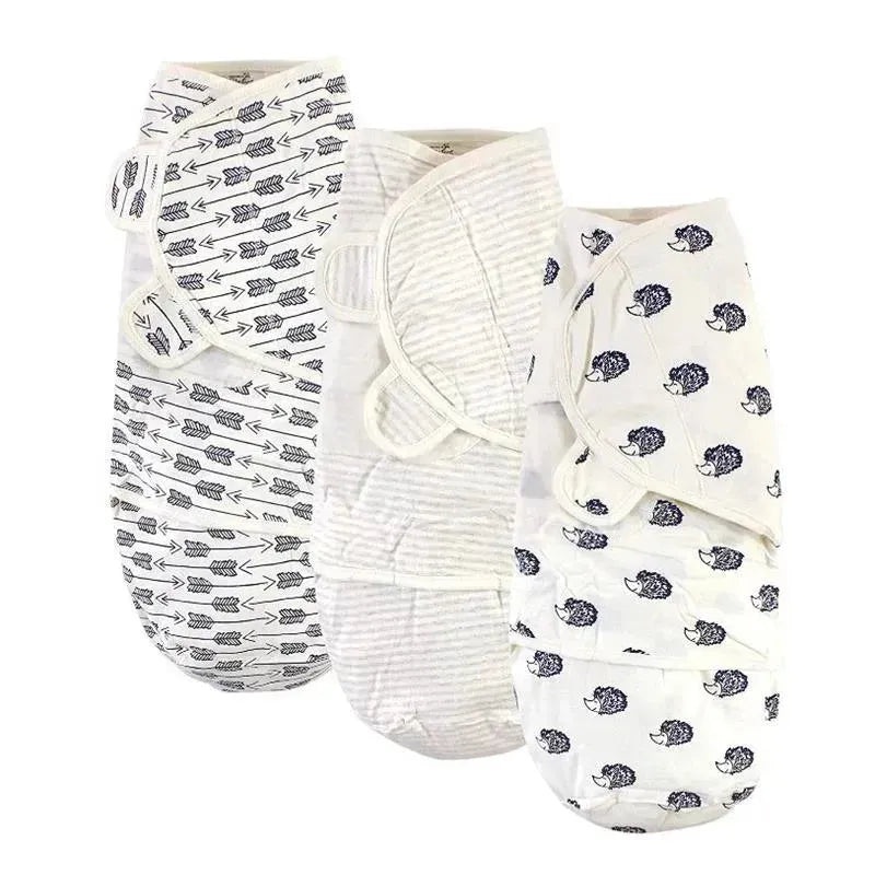 Baby Vision – Touched by Nature Baby Organic Cotton Swaddle Wraps, Hedgehog, 0/3M