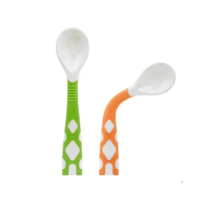 Kushies – 2Pk Silibend Spoon, Sand/Emerald