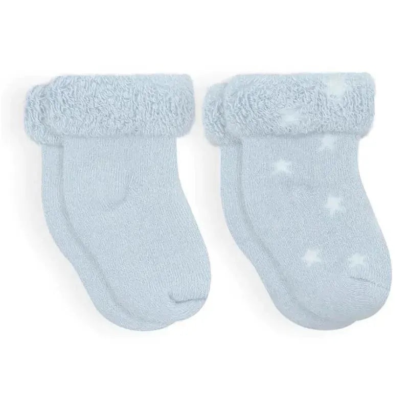 Kushies Baby – 2Pk Boy Socks Terry, 0/3M, Ice Solid/Stars