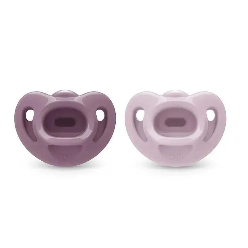 Nuk – 2Pk Girl Comfy 100% Silicone Pacifier, 0/6M, Midnight Lavender