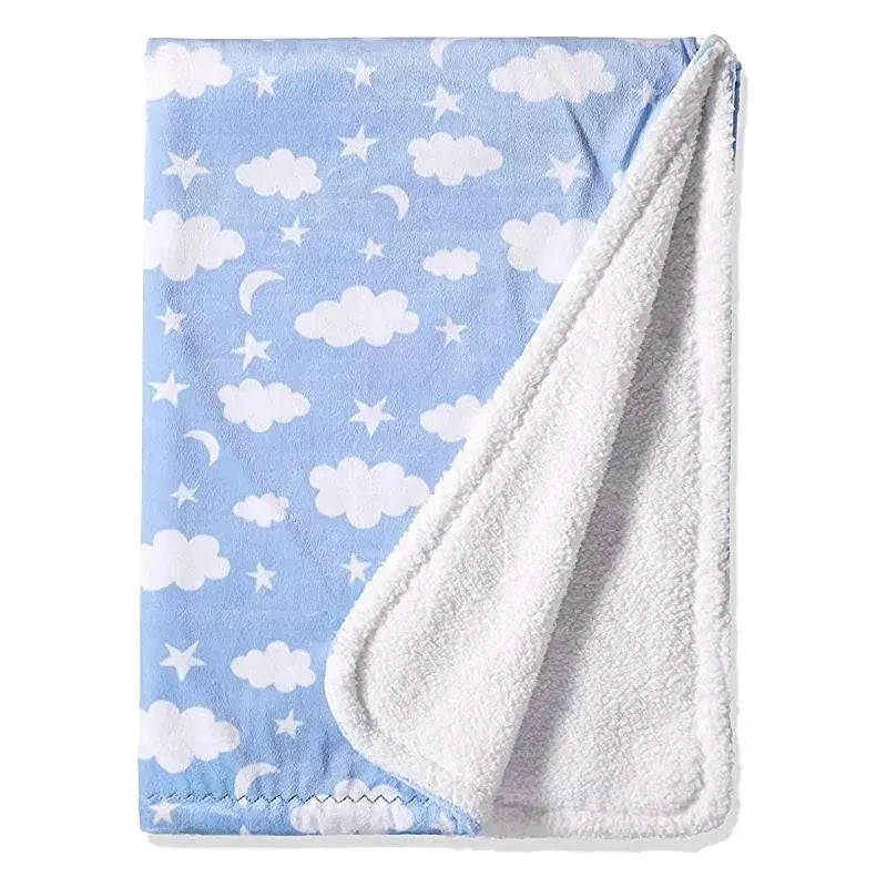 Spasilk – Baby Boys Velboa Fleece Blanket, Blue Celestial