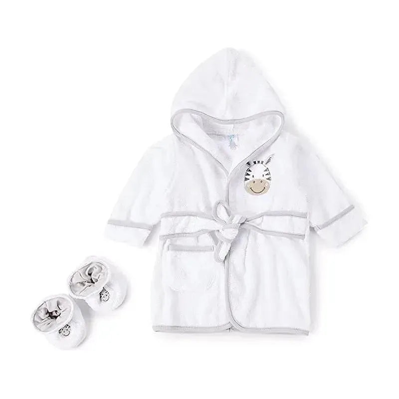 Spasilk – Hooded Terry Bathrobe Zebra with Booties