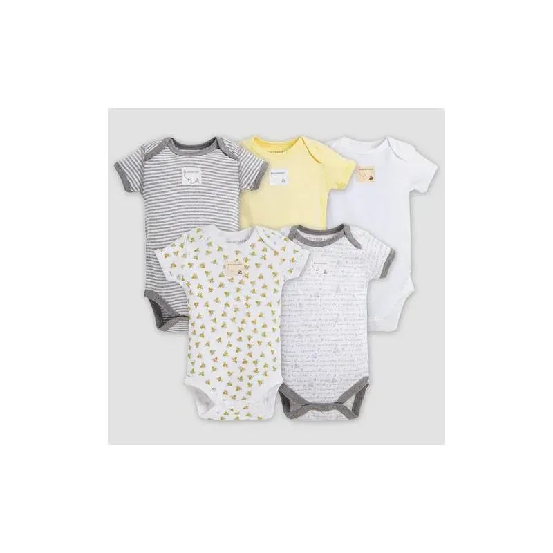Burt’s Bees – 5Pk Baby Neutral Short Sleeve Bodysuits, Sunshine