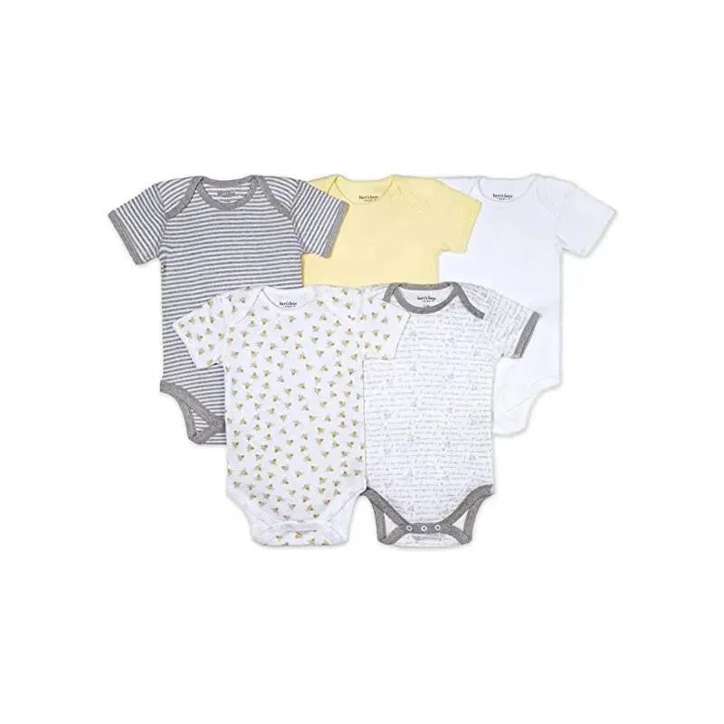 Burt’s Bees – 5Pk Baby Short Sleeve Bodysuits, Sunshine