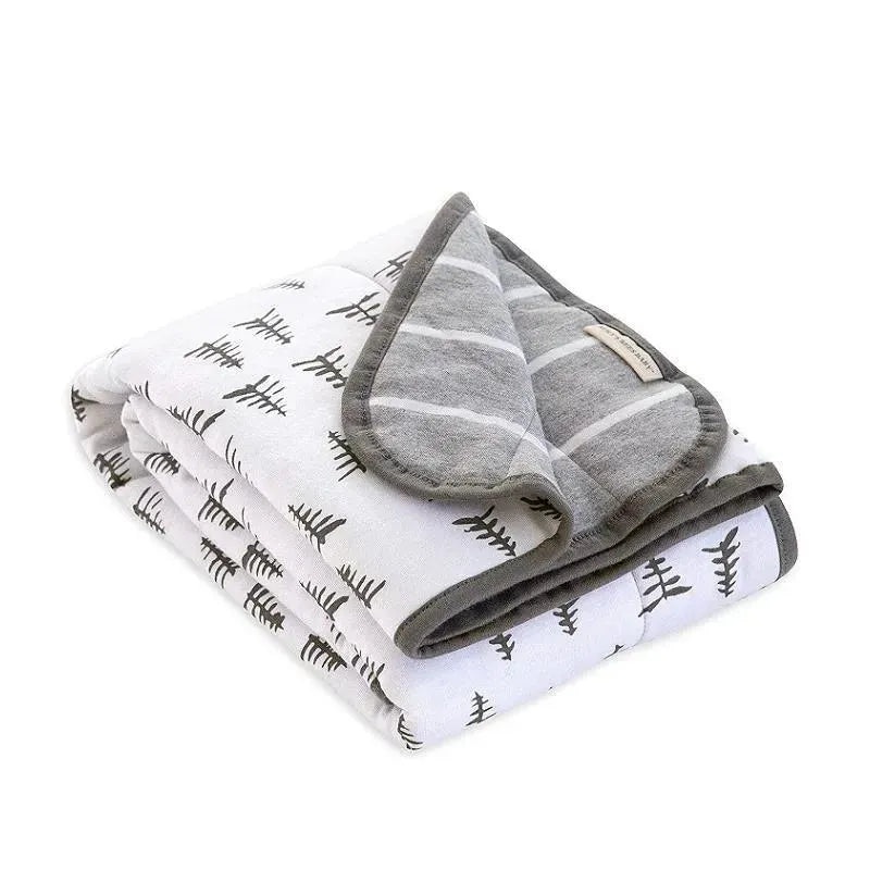 Burt’s Bees Pine Forest Reversible Jersey Swaddle Blanket Heather Grey Hanger