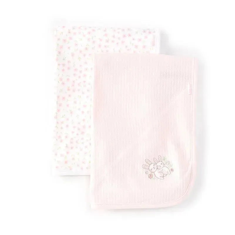 Little Me – 2Pk Baby Girls Funny Bunnies Receiving Blankets