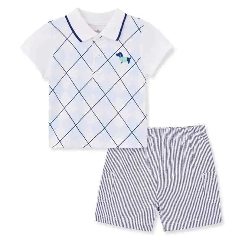 Little Me – Baby Boy Putting Puppies Polo Short Set
