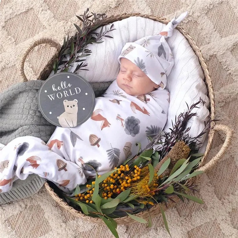 Living Textiles – Newborn Hello World Gift Set, Forest Retreat