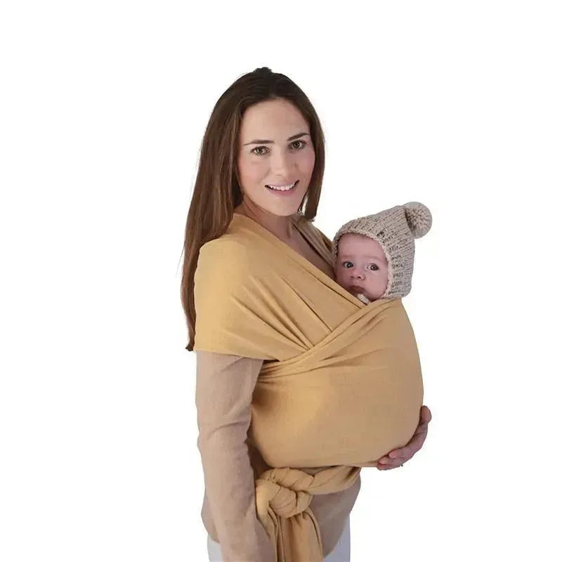 Mushie – 100% Organic Cotton Baby Wrap Carrier, Mustard Melange