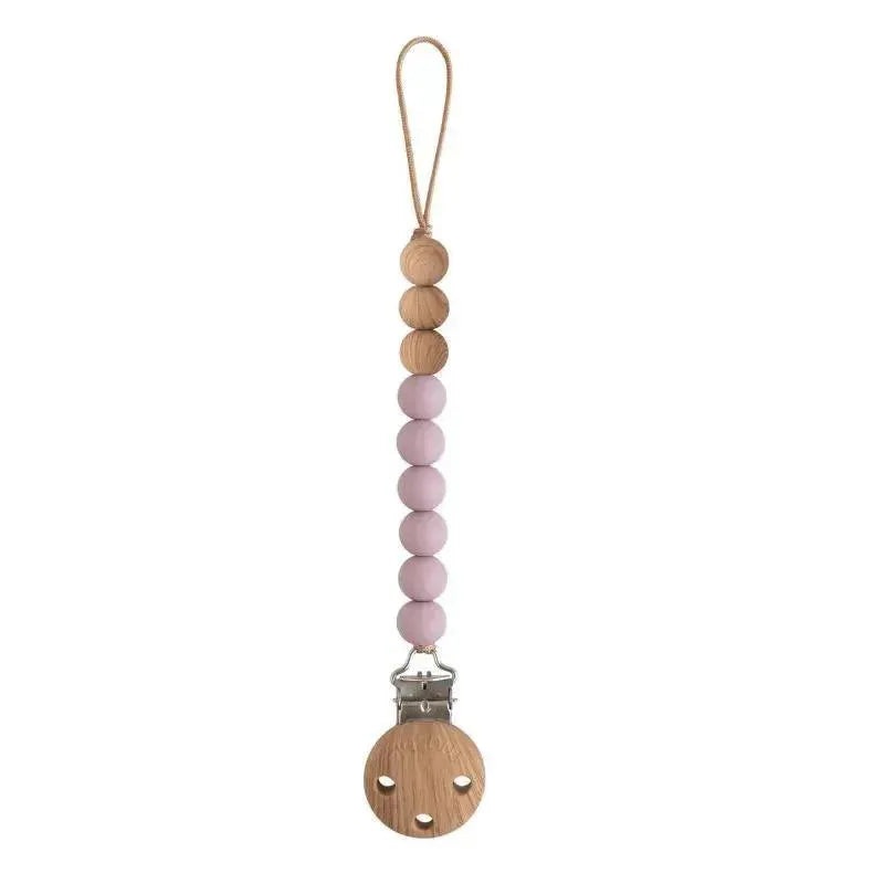 Mushie – Eva Silicone Pacifier Clip, Mauve