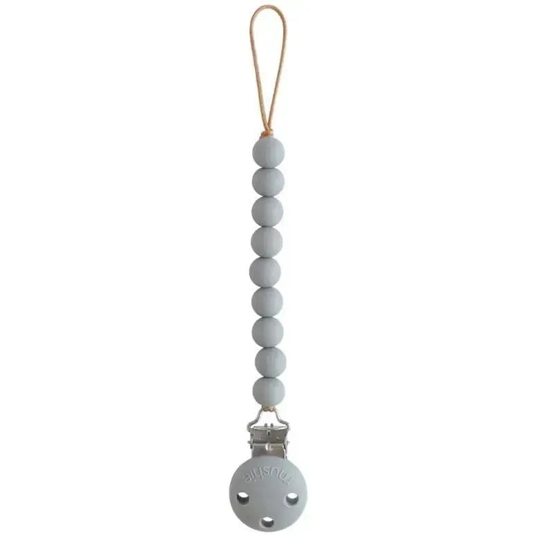 Mushie – Hera Silicone Pacifier Clip, Stone