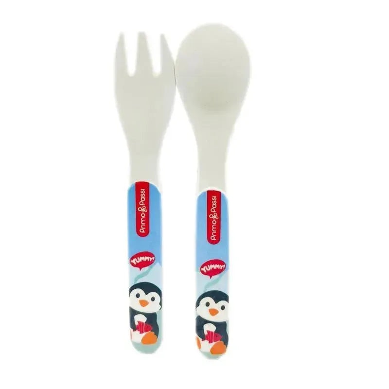 Primo Passi – Bamboo Fiber Kids Spoon & Fork, Winter Friends