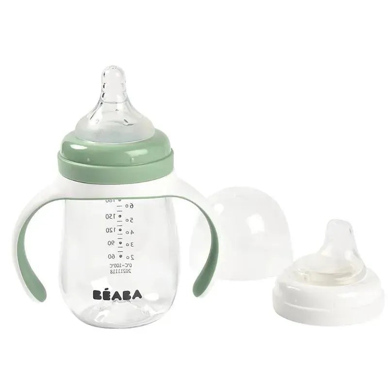 Beaba – 2-In-1 Bottle To Sippy Training Cup, Sage