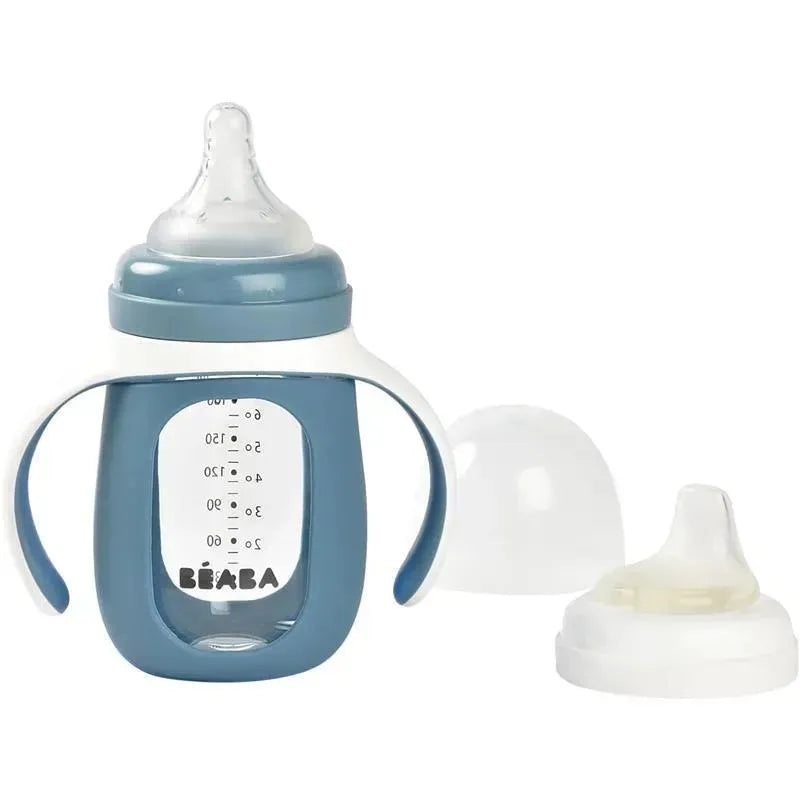 Beaba – 2-In-1 Glass Training Cup, Rain
