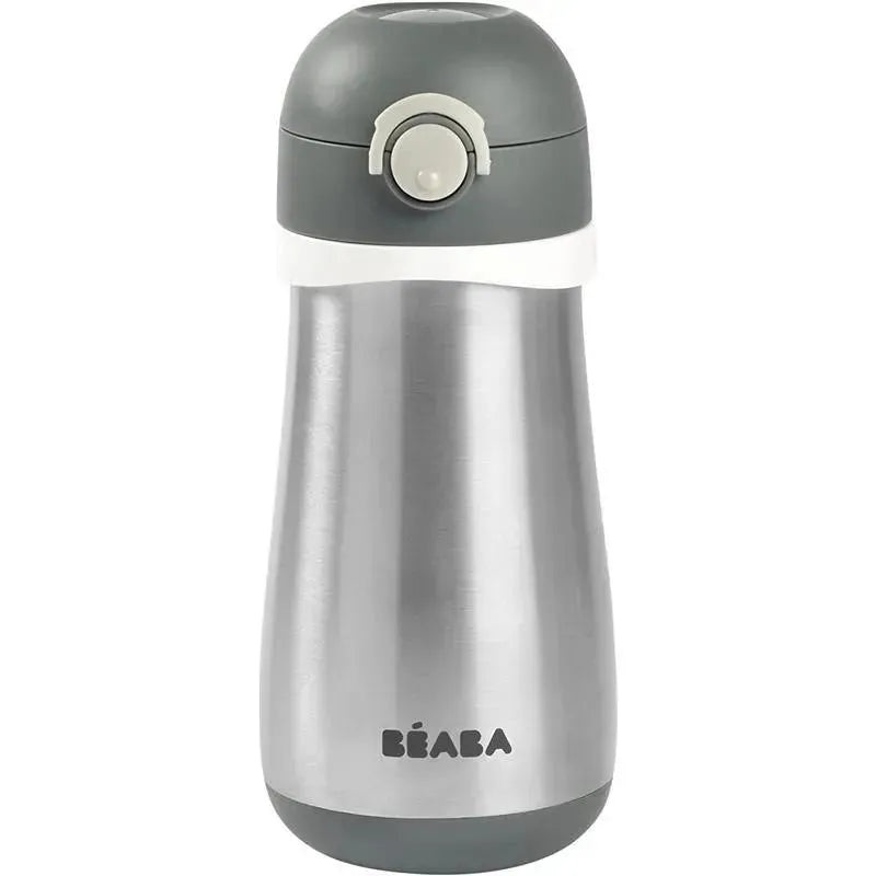 Beaba – Stainless Steel Kids Water Bottle, Charcoal