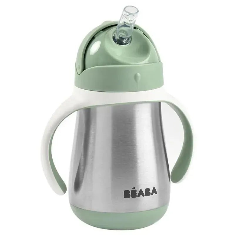 Beaba – Stainless Steel Straw Sippy Cup, Sage