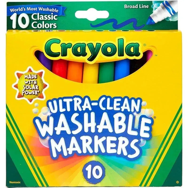 Crayola – 10 Ct Ultra-Clean Washable Classic, Broad Line Markers