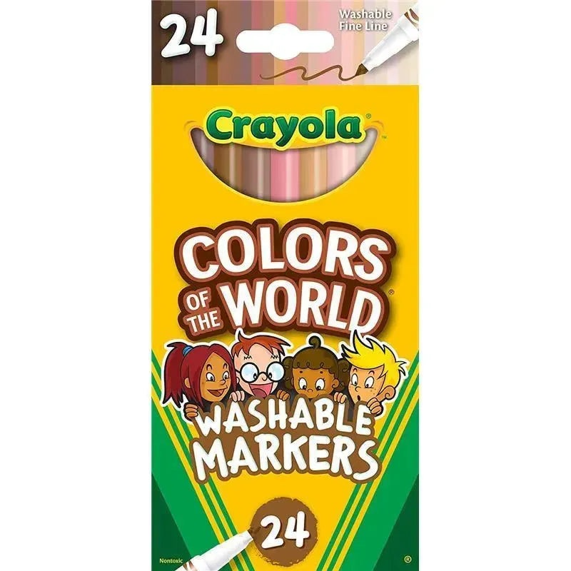 Crayola – 24 Ct Washable Fine Line Markers, Colors Of The World