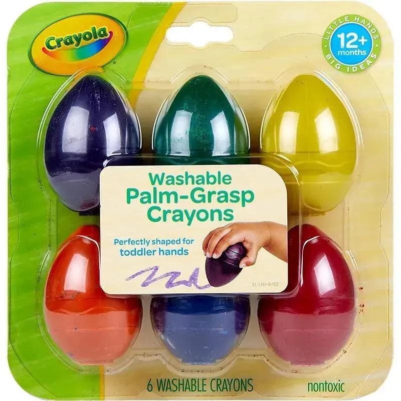 Crayola – 6 Ct Washable Palm-Grasp Crayons