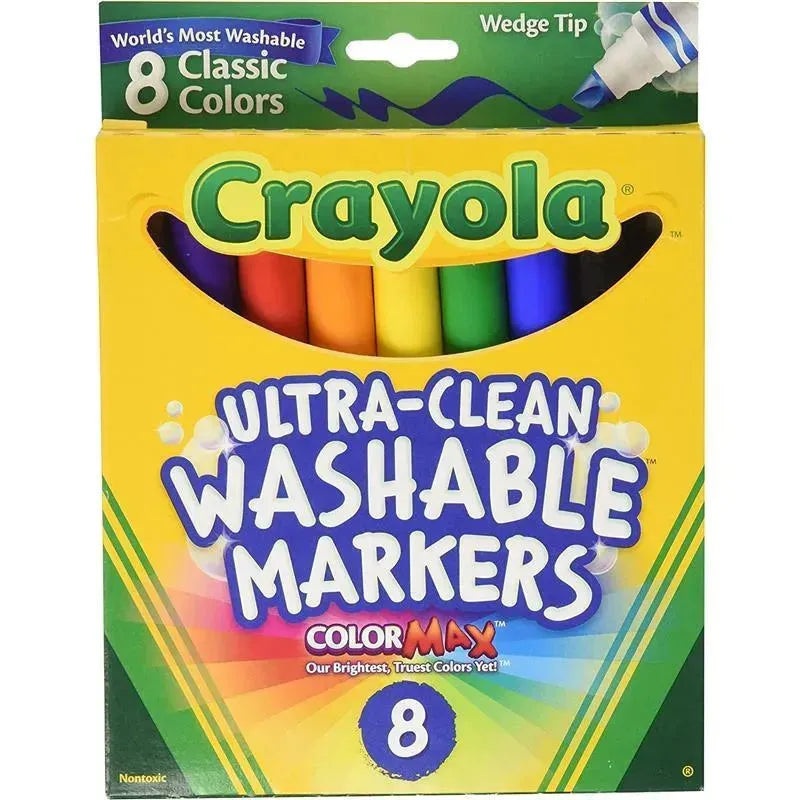 Crayola – 8 Ct Ultra-Clean Washable, Wedge Tip, Color Max Markers