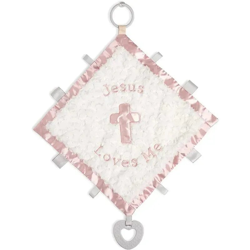 Demdaco – Jesus Loves Me Activity Blankie, Pink