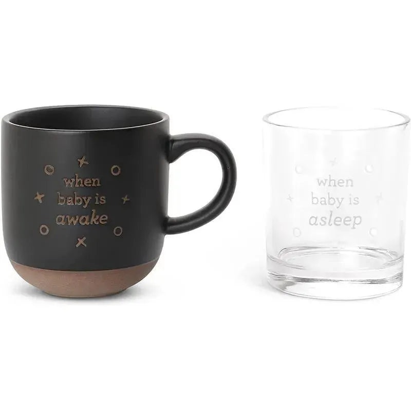 Demdaco – Mug & Whiskey Glass Set, When Baby Wakes/Sleeps