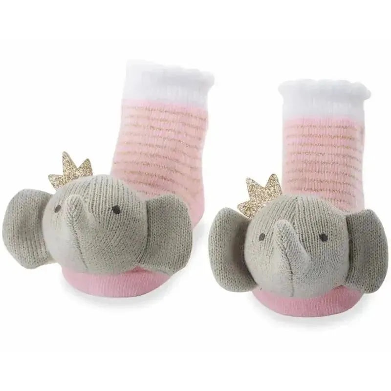 Mud Pie – Rattle Princess Elephant Baby Socks, 0/12M