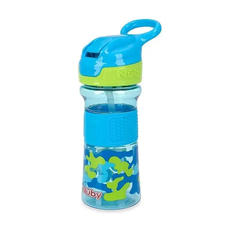 Nuby – Thirsty Kids 12Oz Flip-It Reflex Push Button Soft Spout Cup, Blue