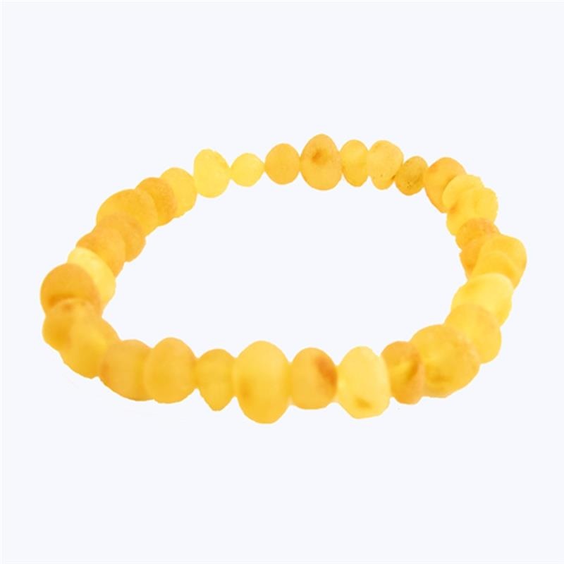 The Amber Monkey – 7-8 inch Baltic Amber Raw Lemon Stretch Bracelet