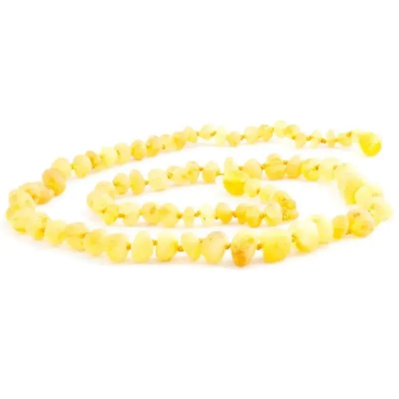 The Amber Monkey – Baroque Baltic Amber 21-22 inch Necklace, Raw Lemon